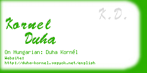 kornel duha business card
