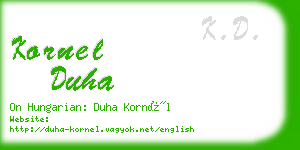 kornel duha business card